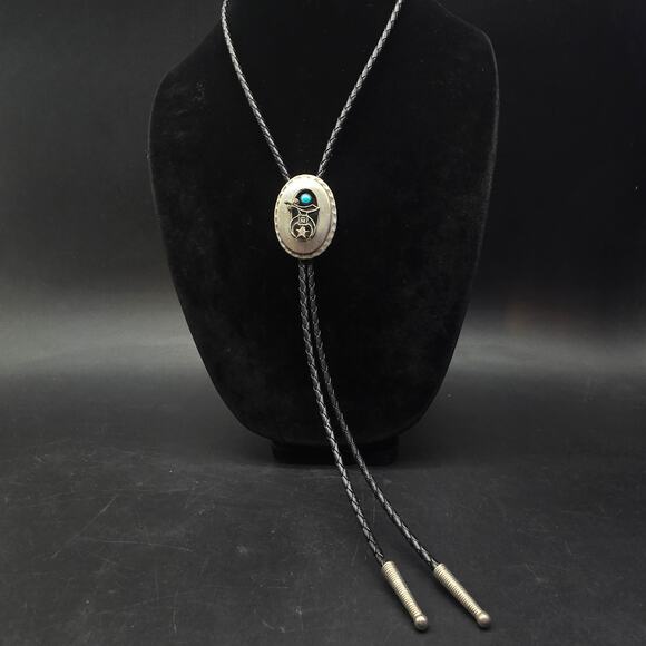 Masonic Bolo Slide Pendant Necklace Black Cord - Picture 4 of 8